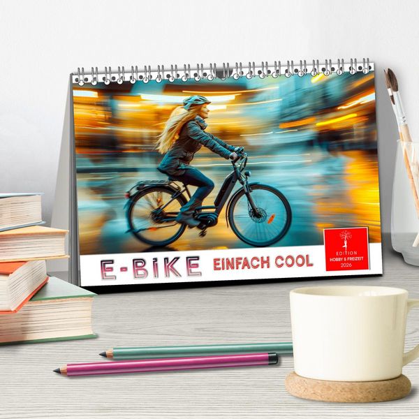 Produktbild: E-Bike einfach cool (Tischkalender 2026 DIN A5 quer), CALVENDO Monatskalender