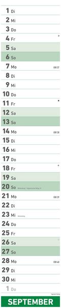 Superplaner 2026 - Streifenkalender 17x85 cm - mit Ringbindung - viel Platz für Notizen - Langplaner - Wandkalender - Küchenkalender - Alpha Edition