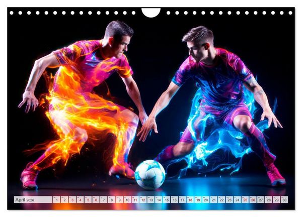 Produktbild: FU&szlig;BALLFIEBER Dynamische Szenen (Wandkalender 2026 DIN A4 quer), CALVENDO Monatskalender
