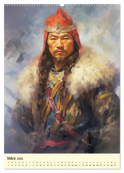 Produktbild: Fantasy-Krieger der Mongolei. Inspiriert von Dschingis Khan (Wandkalender 2026 DIN A2 hoch), CALVENDO Monatskalender