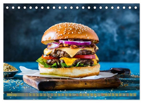 Produktbild: Unsere Burger Deluxe (Tischkalender 2026 DIN A5 quer), CALVENDO Monatskalender
