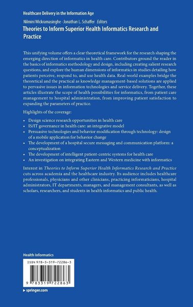 Produktbild: Theories to Inform Superior Health Informatics Research and Practice
