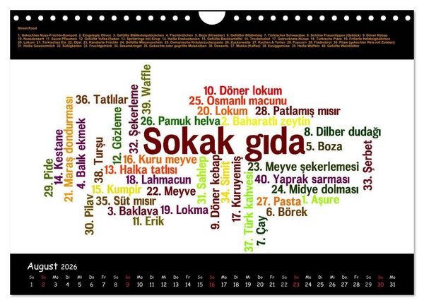 Produktbild: Sprachkalender T&uuml;rkisch-Deutsch (Wandkalender 2026 DIN A4 quer), CALVENDO Monatskalender