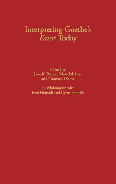 Produktbild: Interpreting Goethe's Faust Today