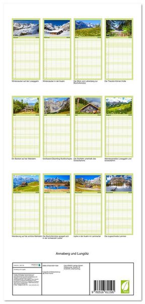Produktbild: Familienplaner 2026 - Annaberg und Lung&ouml;tz mit 5 Spalten (Wandkalender, 21 x 45 cm) CALVENDO