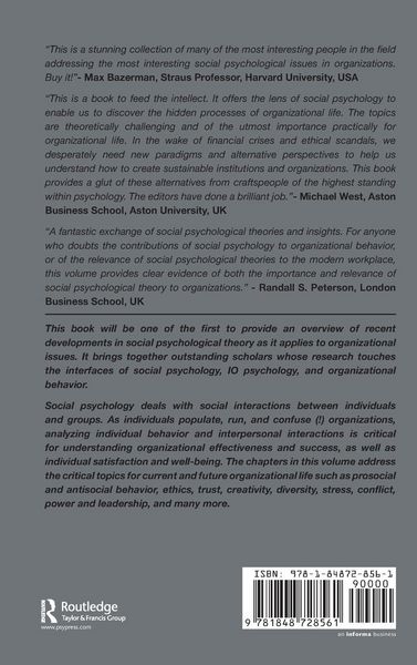 Produktbild: Social Psychology and Organizations