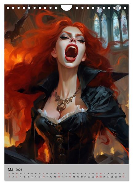 Produktbild: Gothic-Queens. Schaurig-sch&ouml;n im Renaissance-Stil (Wandkalender 2026 DIN A4 hoch), CALVENDO Monatskalender