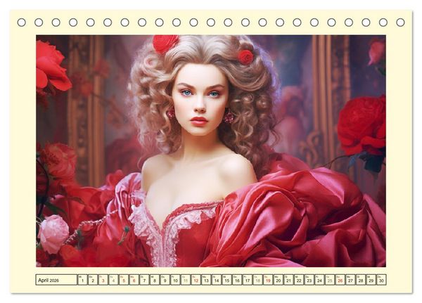 Produktbild: Barocke Anmut. Romantik und Grazie im 17. Jahrhundert (Tischkalender 2026 DIN A5 quer), CALVENDO Monatskalender