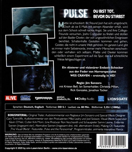 Produktbild: Pulse - Du bist tot, bevor du stirbst