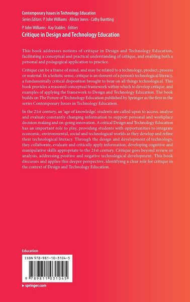 Produktbild: Critique in Design and Technology Education