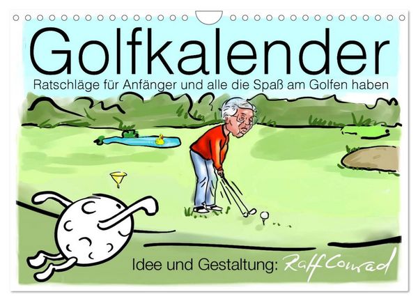 Produktbild: Golfkalender f&uuml;r Anf&auml;nger und alle die Spa&szlig; am Golfen haben (Wandkalender 2026 DIN A4 quer), CALVENDO Monatskalender