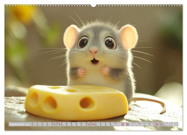 Produktbild: M&auml;use w&uuml;rden K&auml;se kaufen (hochwertiger Premium Wandkalender 2026 DIN A2 quer), Kunstdruck in Hochglanz