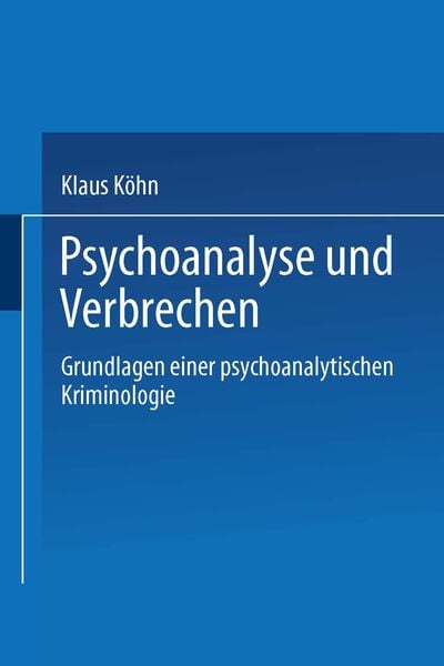 Produktbild: Psychoanalyse und Verbrechen