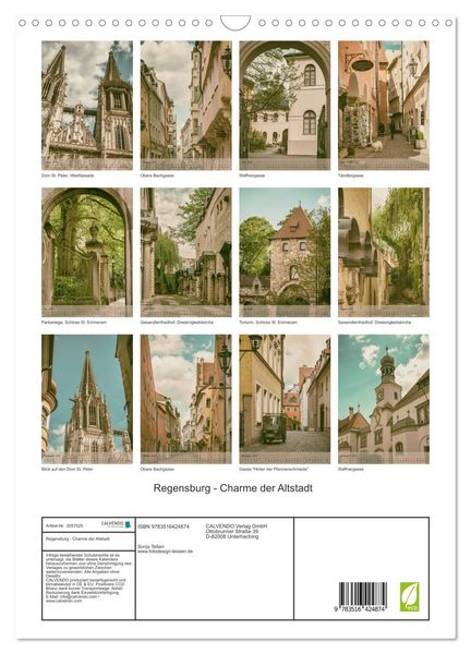 Produktbild: Regensburg - Charme der Altstadt (Wandkalender 2026 DIN A3 hoch), CALVENDO Monatskalender
