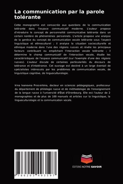Produktbild: La communication par la parole tol&eacute;rante