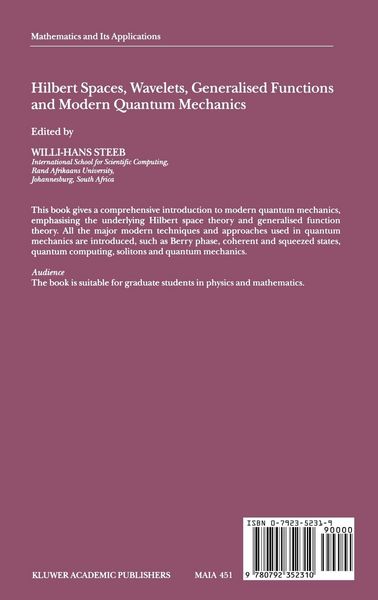Produktbild: Hilbert Spaces, Wavelets, Generalised Functions and Modern Quantum Mechanics