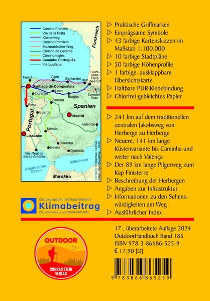 Produktbild: Portugal Spanien: Jakobsweg Caminho Portugu&ecirc;s von Porto nach Santiago und Finist