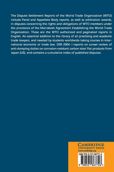 Produktbild: Dispute Settlement Reports 2004