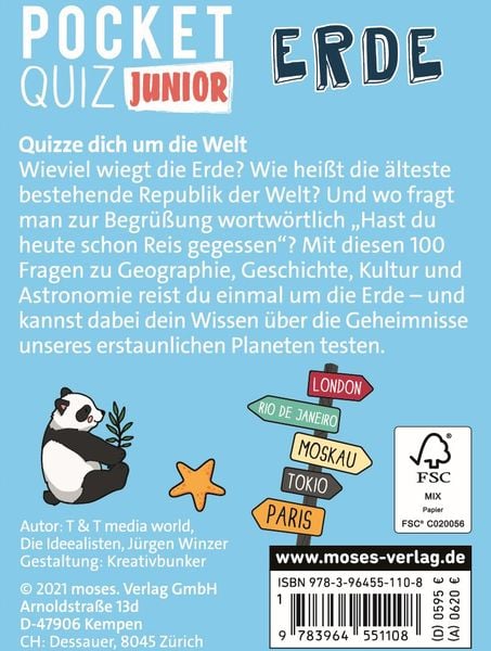 Produktbild: Pocket Quiz junior Erde