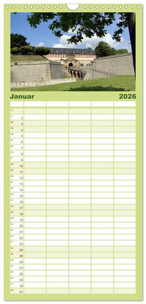 Produktbild: Familienplaner 2026 - Willkommen in ERFURT mit 5 Spalten (Wandkalender, 21 x 45 cm) CALVENDO