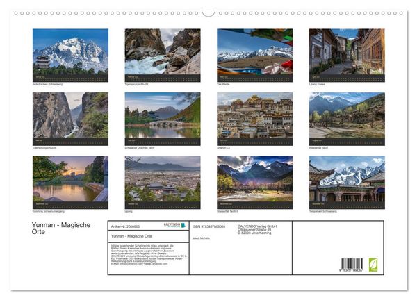 Produktbild: Yunnan - Magische Orte (Wandkalender 2026 DIN A2 quer), CALVENDO Monatskalender
