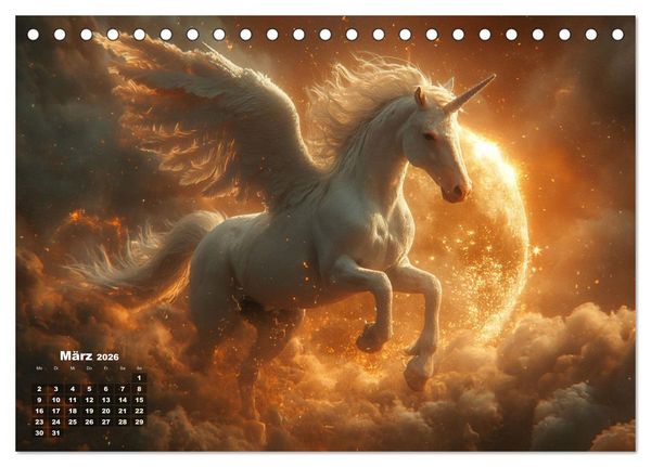 Produktbild: Fliegende M&auml;hnen und Sternenstaub - Ein zauberhafter Jahresbegleiter (Tischkalender 2026 DIN A5 quer), CALVENDO Monatskalender