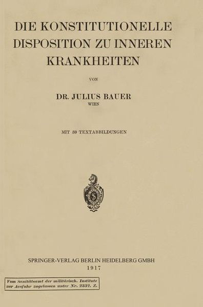 Produktbild: Die konstitutionelle Disposition zu inneren Krankheiten