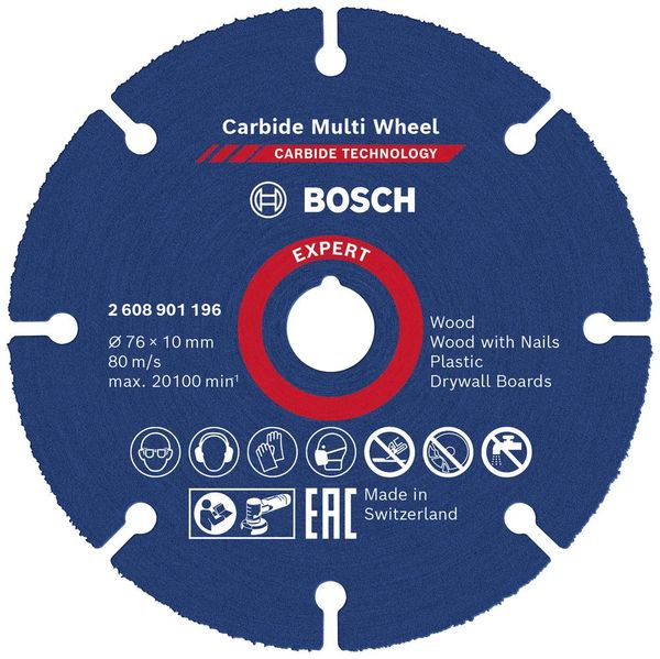 Bosch Accessories EXPERT Carbide Multi Wheel 2608901196 Trennscheibe gerade 76mm 1St.