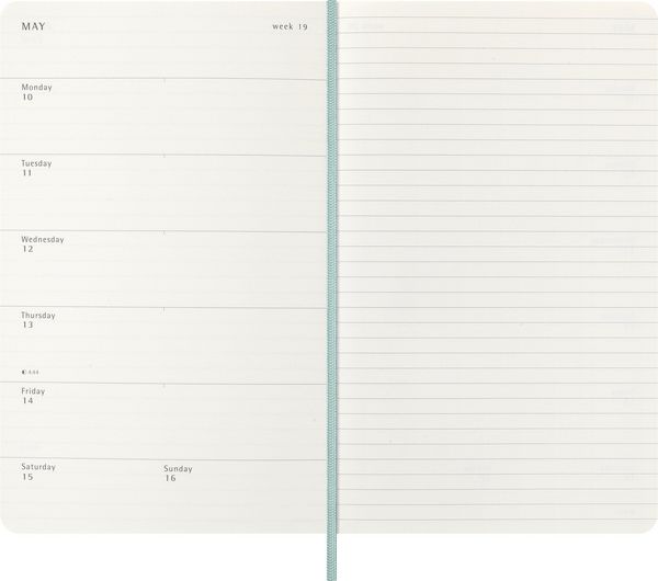 Produktbild: Moleskine 12 Monate Precious & Ethical Wochen Notizkalender, L/A5, liniert, weicher Einband, Mamba Hellgr&uuml;n, mit Box