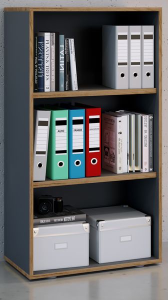 Produktbild: Holz B&uuml;ro Regal B&uuml;cher Ordner Aktenregal Salia 3f