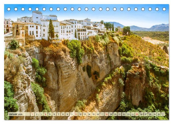 Produktbild: Zauberhaftes S&uuml;dspanien: Malaga - Sevilla - Granada - Ronda - Antequera (Tischkalender 2026 DIN A5 quer), CALVENDO Monatskalender