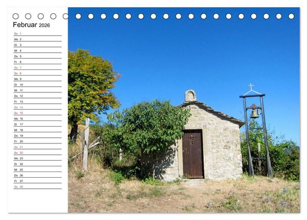 Produktbild: Franziskusweg - Camino di Assisi (Tischkalender 2026 DIN A5 quer), CALVENDO Monatskalender