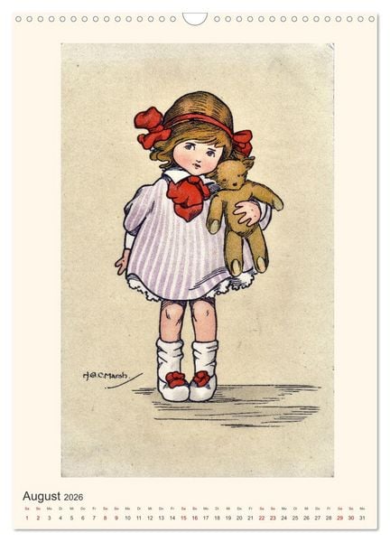 Produktbild: Erste Liebe - Teddyb&auml;ren auf alten Ansichtskarten (Wandkalender 2026 DIN A3 hoch), CALVENDO Monatskalender