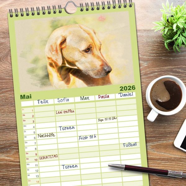Produktbild: Familienplaner 2026 - Rhodesian Ridgeback 2026 mit 5 Spalten (Wandkalender, 21 x 45 cm) CALVENDO