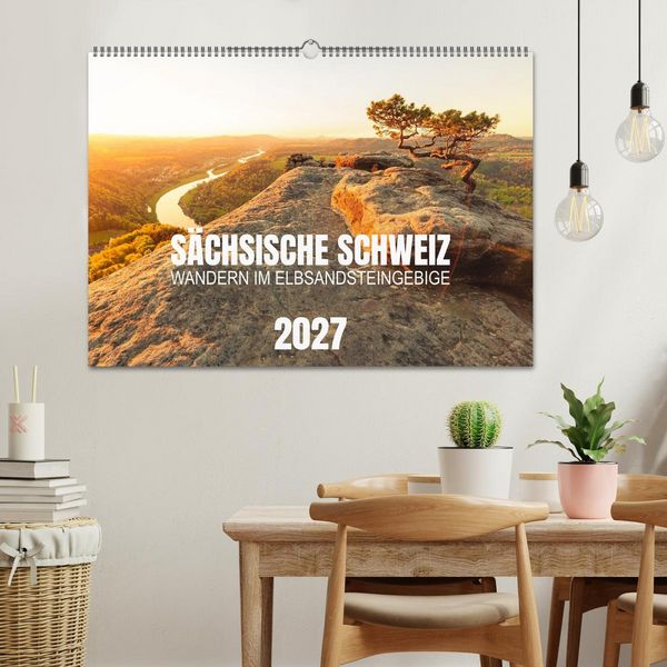 Produktbild: S&auml;chsische Schweiz - Wandern im Elbsandsteingebirge (Wandkalender 2027 DIN A2 quer), CALVENDO Monatskalender