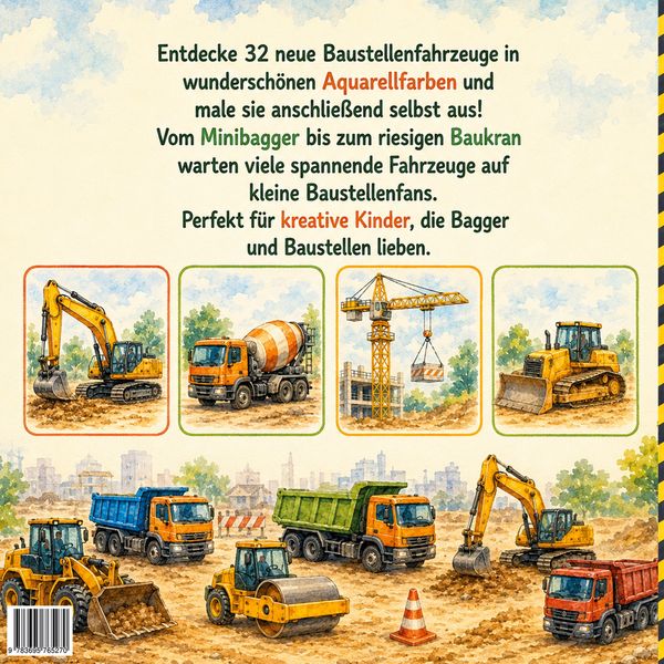 Produktbild: Bagger & Baustellen-Fahrzeuge Malbuch Teil 2