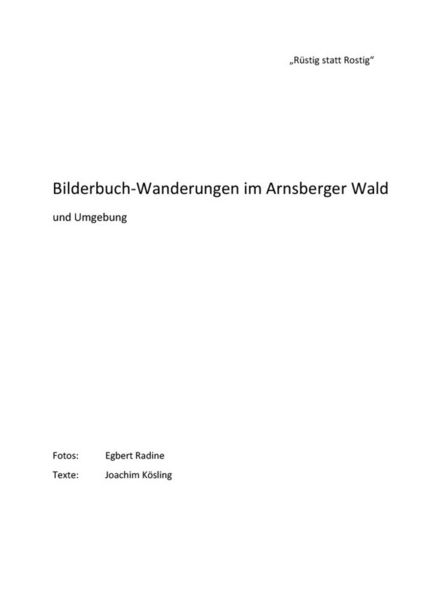 Produktbild: Bilderbuch-Wanderungen im Arnsberger Wald und Umgebung