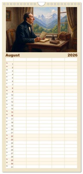 Produktbild: Familienplaner 2026 - Hans Christian Andersen. Sein Leben, seine Werke mit 5 Spalten (Wandkalender, 21 x 45 cm) CALVENDO