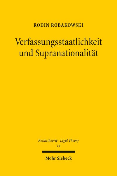 Produktbild: Verfassungsstaatlichkeit und Supranationalit&auml;t