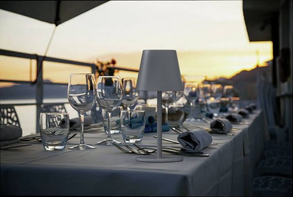 Produktbild: M-e modern-electronics LUNA-80G 41435 Akku-Tischlampe LED LED fest eingebaut 3W Grau
