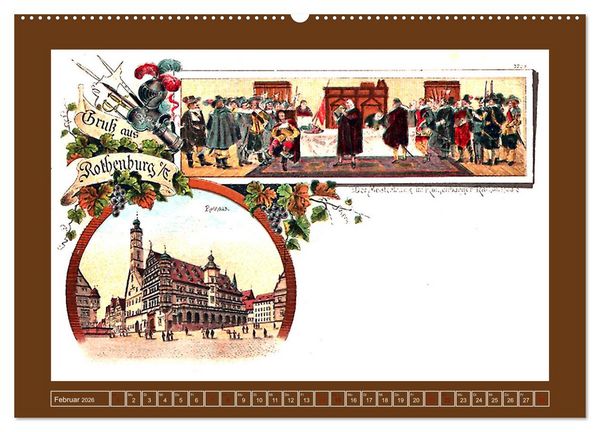 Produktbild: Gru&szlig; aus Rothenburg ob der Tauber (Wandkalender 2026 DIN A2 quer), CALVENDO Monatskalender