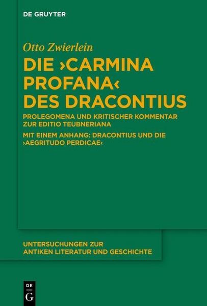 Produktbild: Die "Carmina profana" des Dracontius
