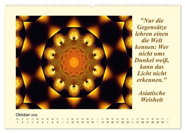 Produktbild: Meditation - Asiatische Weisheiten (Wandkalender 2026 DIN A2 quer), CALVENDO Monatskalender