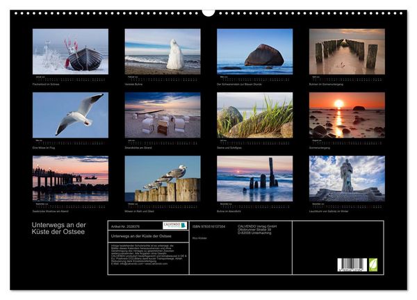 Produktbild: Unterwegs an der K&uuml;ste der Ostsee (Wandkalender 2026 DIN A2 quer), CALVENDO Monatskalender