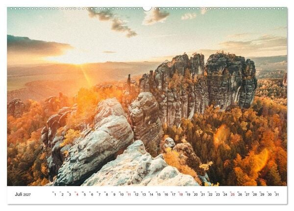 Produktbild: S&auml;chsische Schweiz - Das Elbsandsteingebirge (Wandkalender 2027 DIN A2 quer), CALVENDO Monatskalender