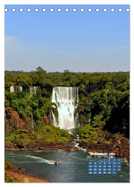 Produktbild: Wasserf&auml;lle S&uuml;damerikas - Iguazu Wasserf&auml;lle (Tischkalender 2026 DIN A5 hoch), CALVENDO Monatskalender