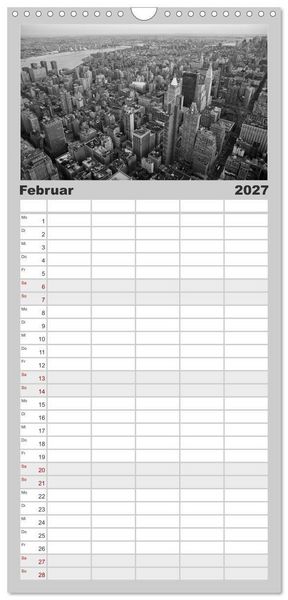 Produktbild: Familienplaner 2027 - New York &ndash; The Big Apple mit 5 Spalten (Wandkalender, 21 x 45 cm) CALVENDO