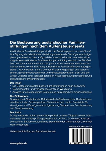 Produktbild: Die Besteuerung ausl&auml;ndischer Familienstiftungen nach dem Au&szlig;ensteuergesetz