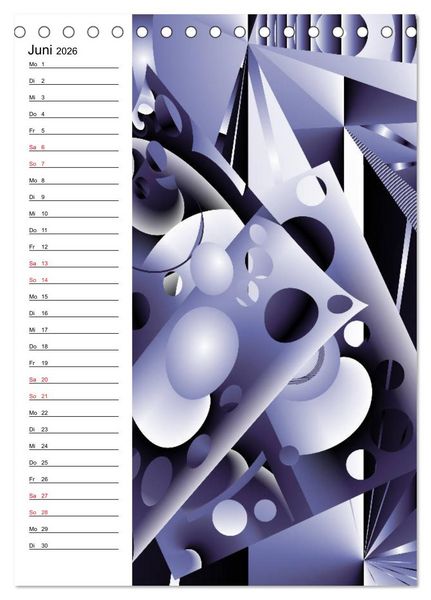Produktbild: Geometrische Raumeindr&uuml;cke Planer (Tischkalender 2026 DIN A5 hoch), CALVENDO Monatskalender
