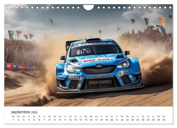 Produktbild: Les voitures de rallye &agrave; l'assaut des pistes (Calendrier mural 2026 DIN A4 vertical), CALVENDO calendrier mensuel